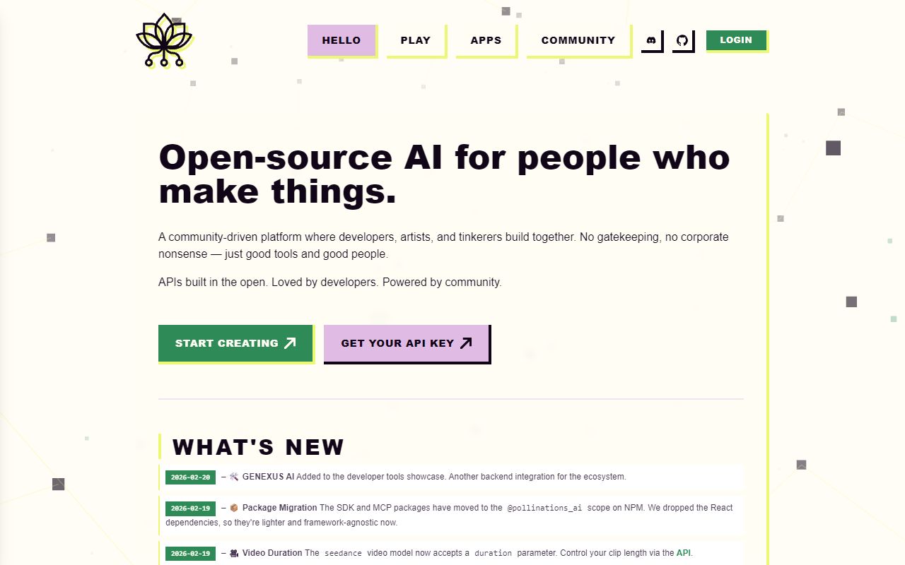 Pollinations screenshot