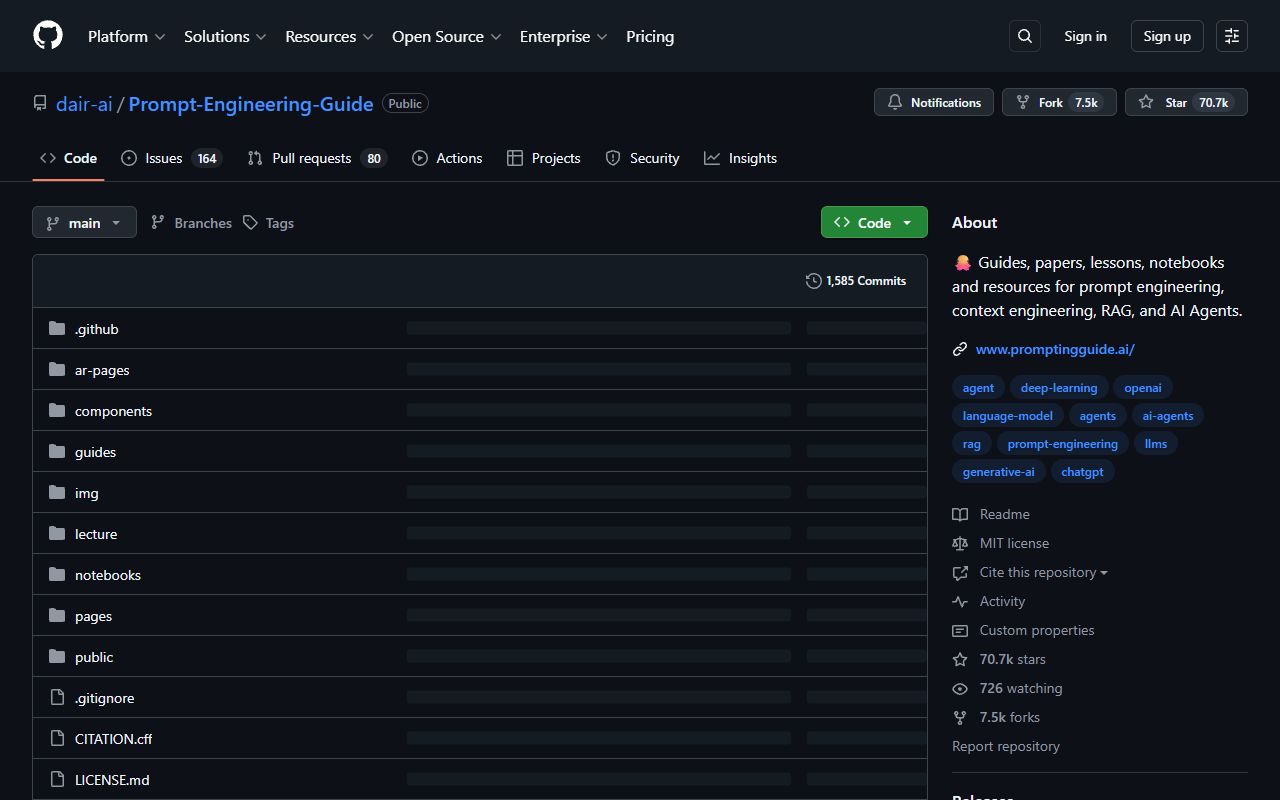 Prompt Engineering Guide - website preview
