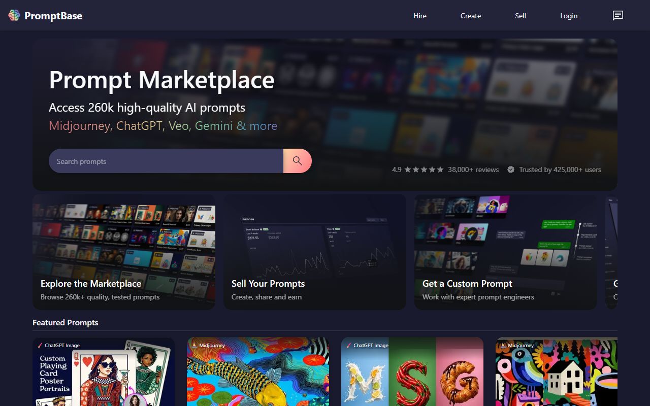 PromptBase screenshot