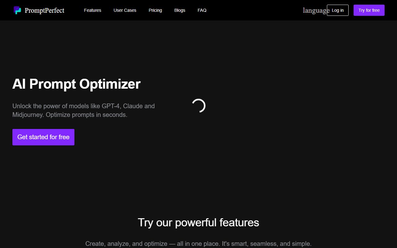 PromptPerfect screenshot