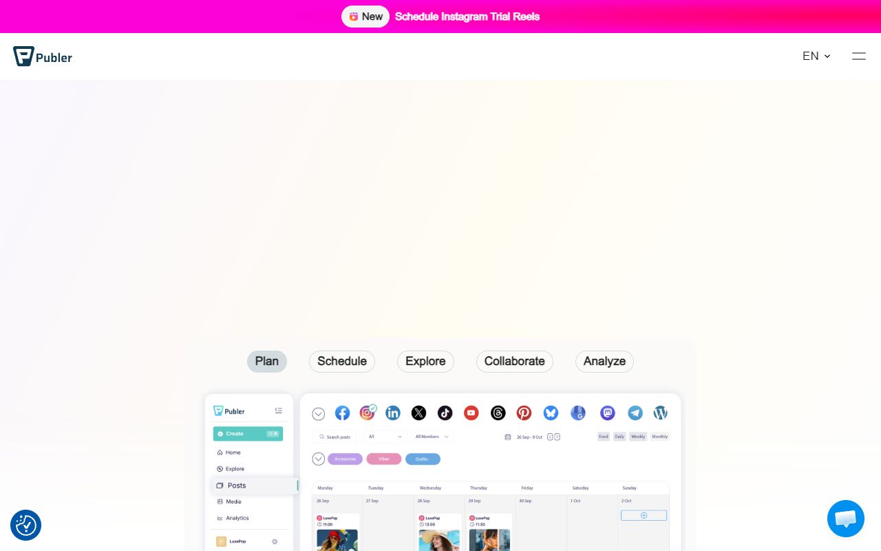 Publer - website preview