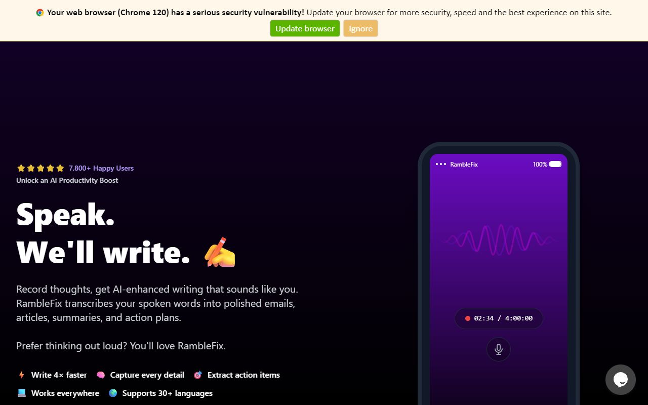 Ramblefix screenshot