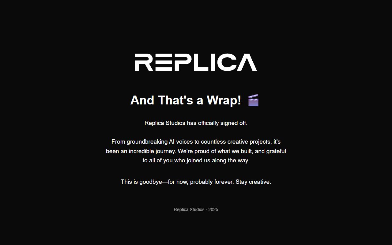 Replica Studios - website preview