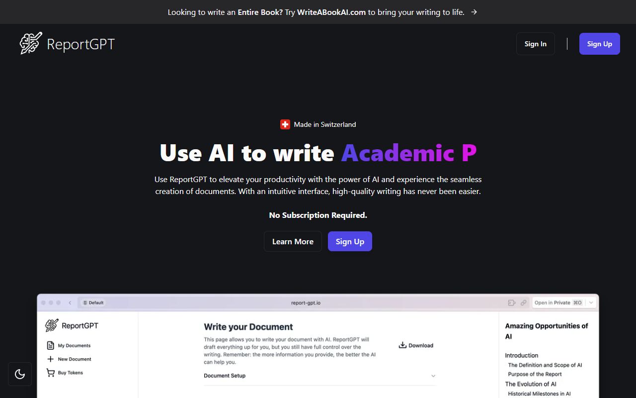 ReportGPT screenshot