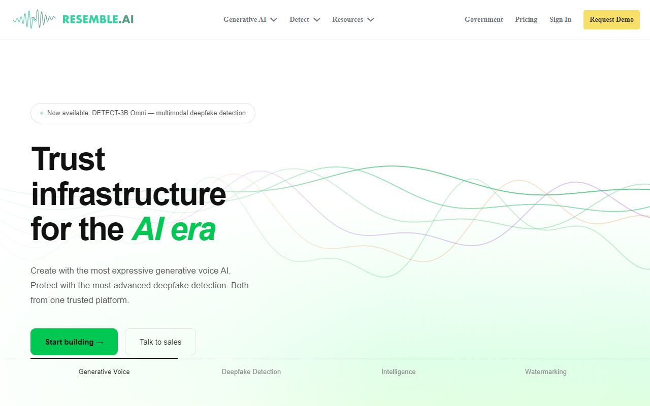 Resemble AI screenshot