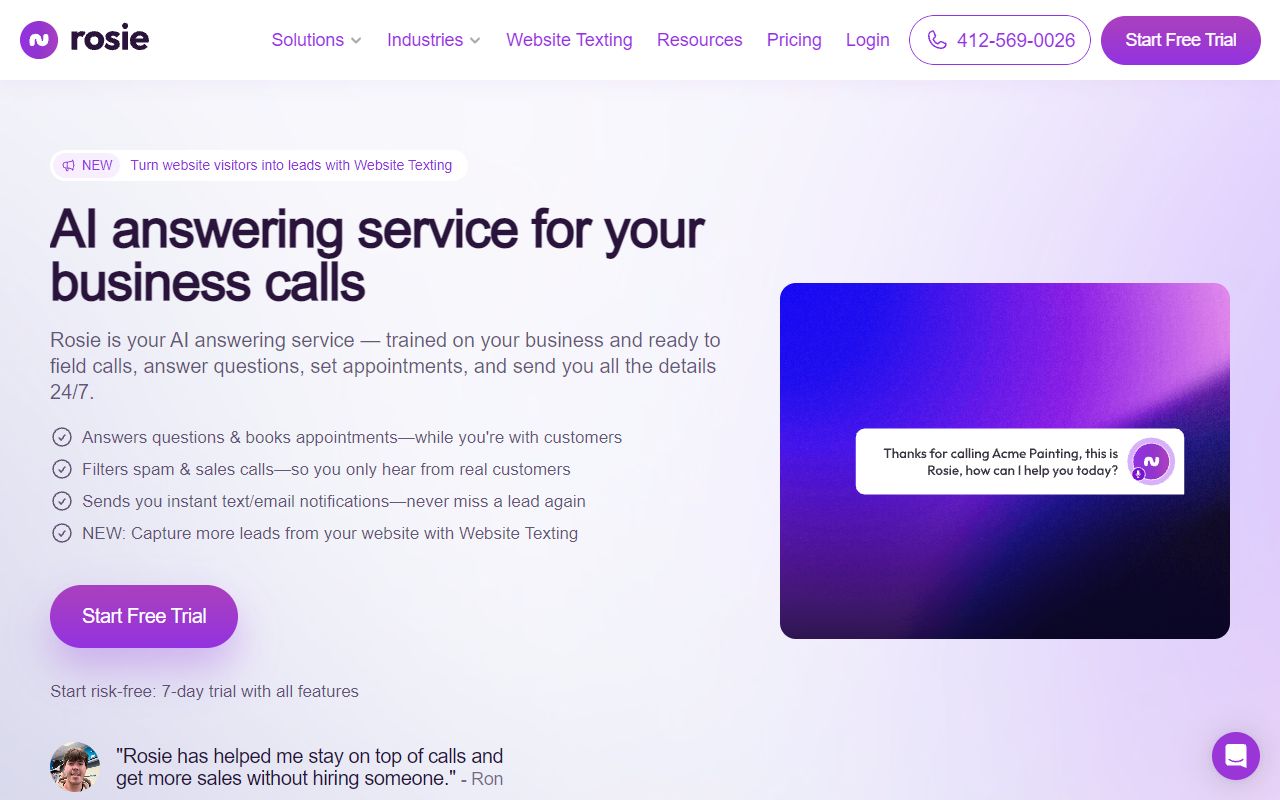 Rosie AI screenshot