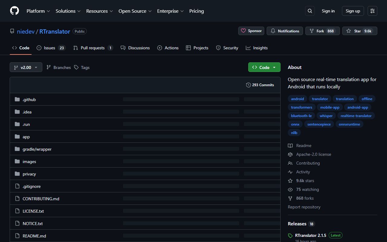 RTranslator screenshot