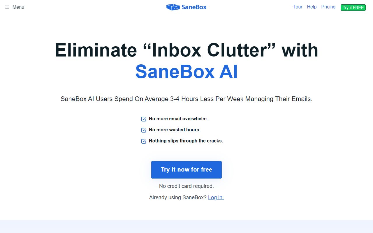 SaneBox screenshot