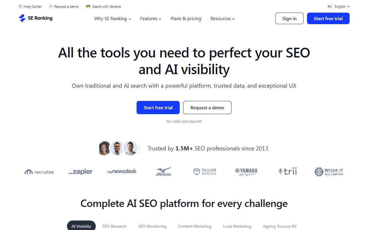 SE Ranking - website preview