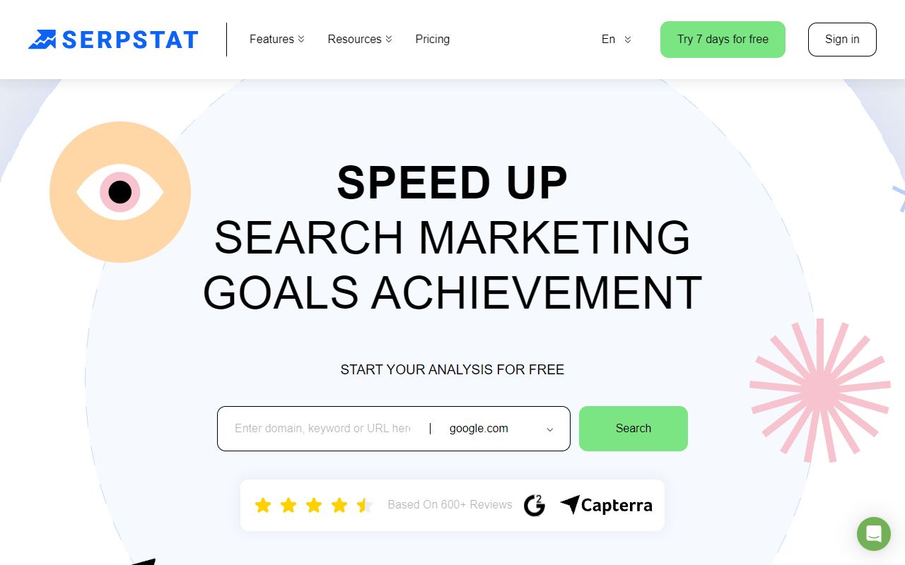 Serpstat - website preview