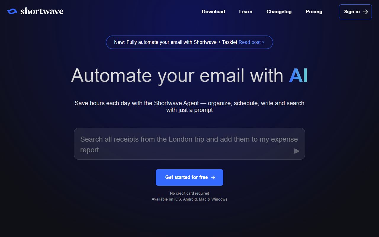 Shortwave - website preview