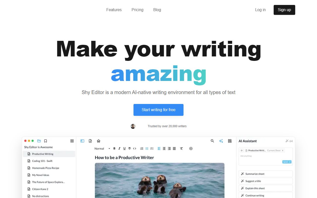 Shy Editor screenshot