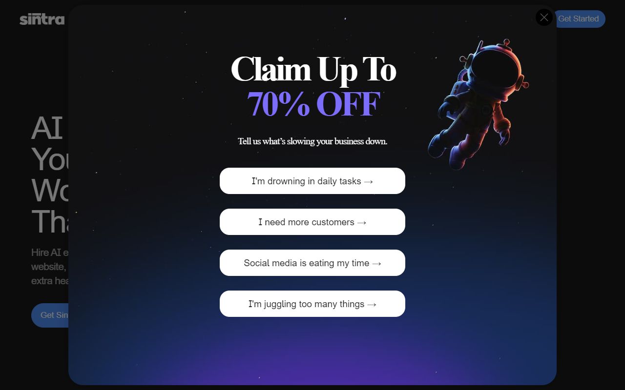 Sintra AI screenshot