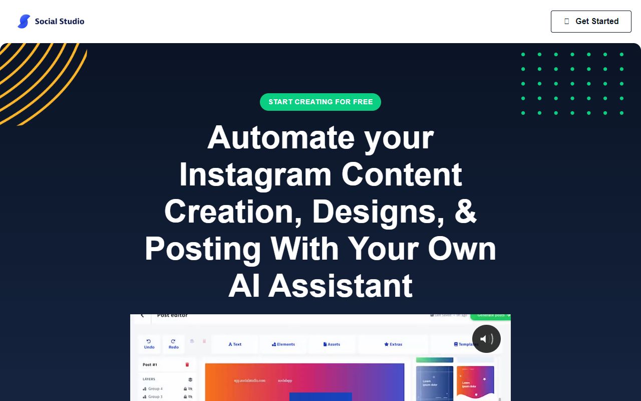 SocialStudio - website preview