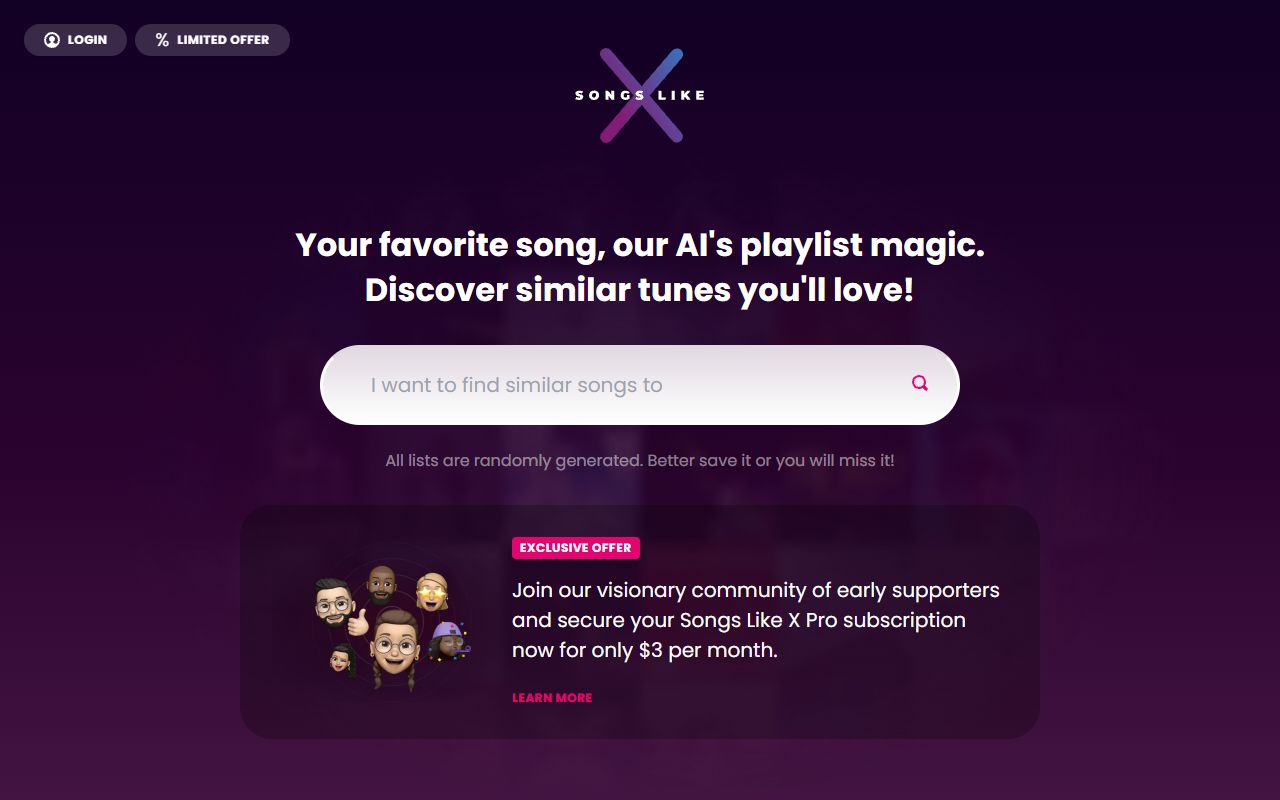 Songs Like X screenshot