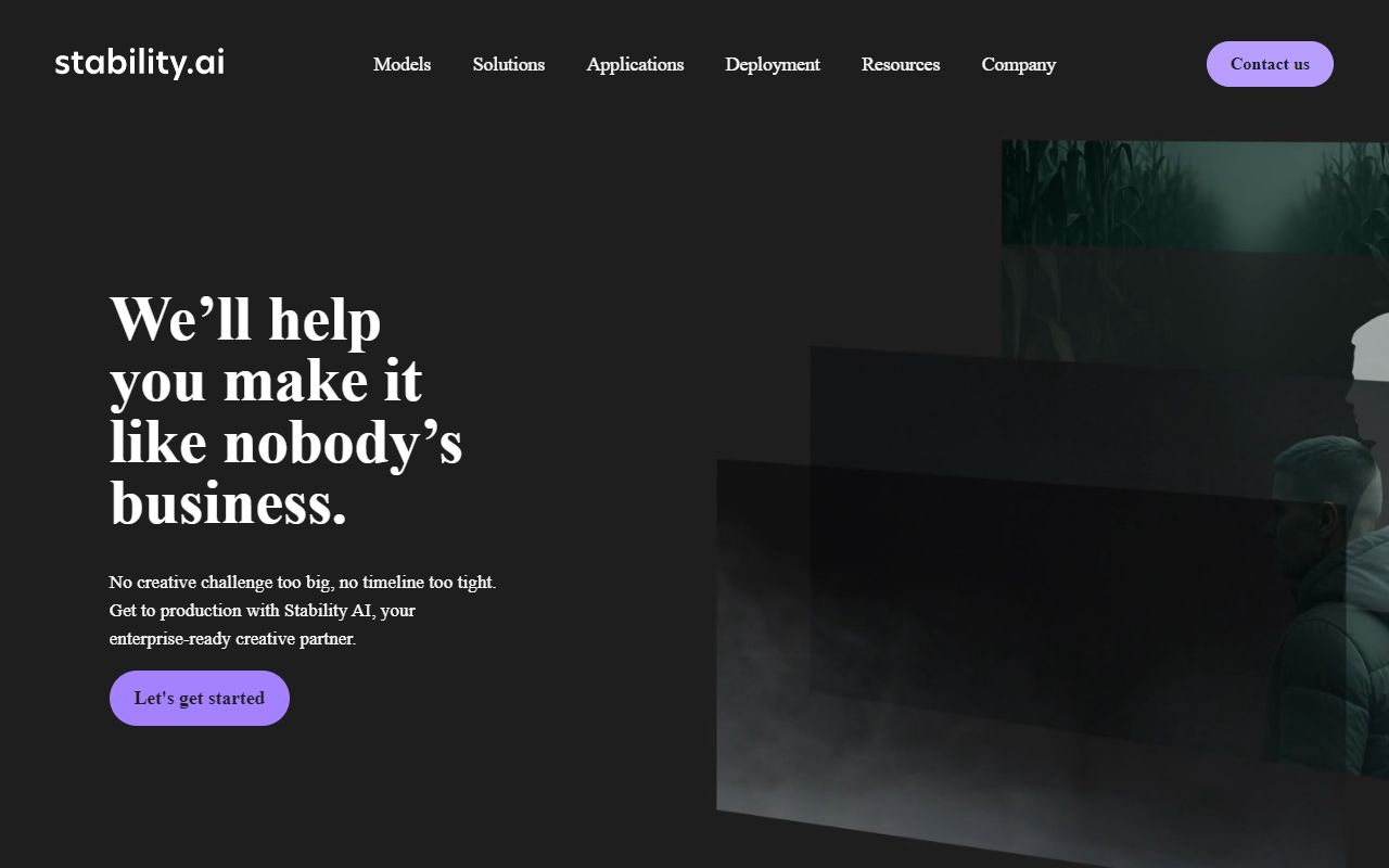 Stability AI - website preview