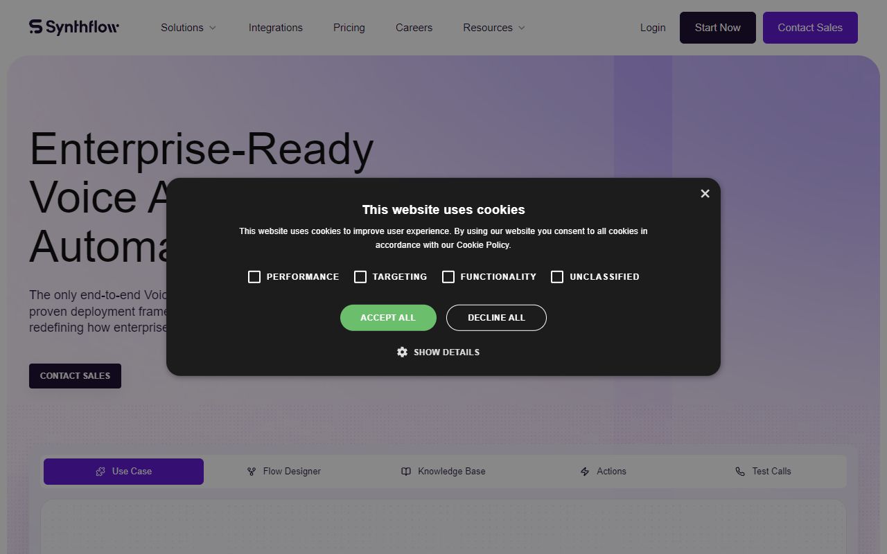 Synthflow - website preview