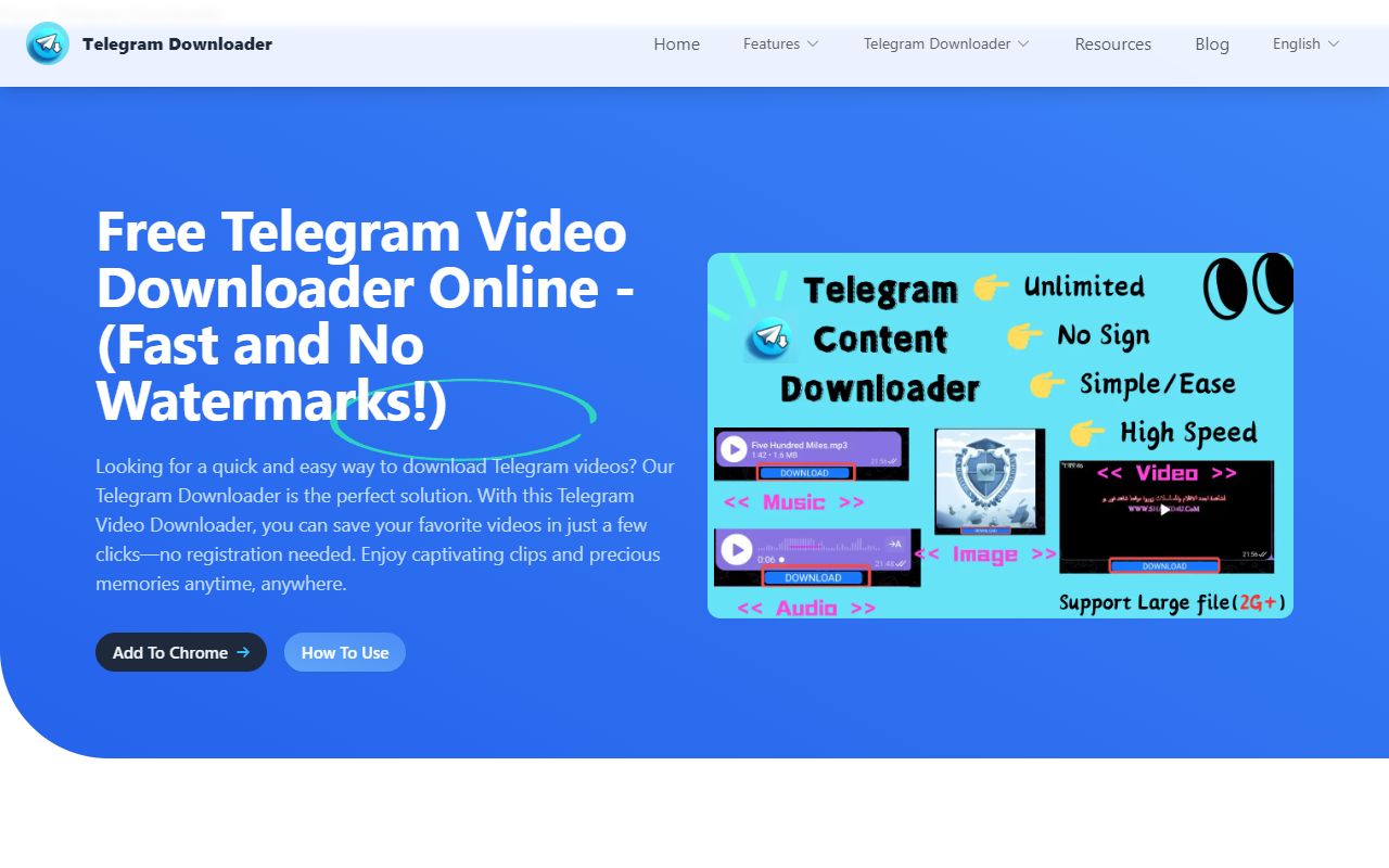 Telegram content downloader screenshot