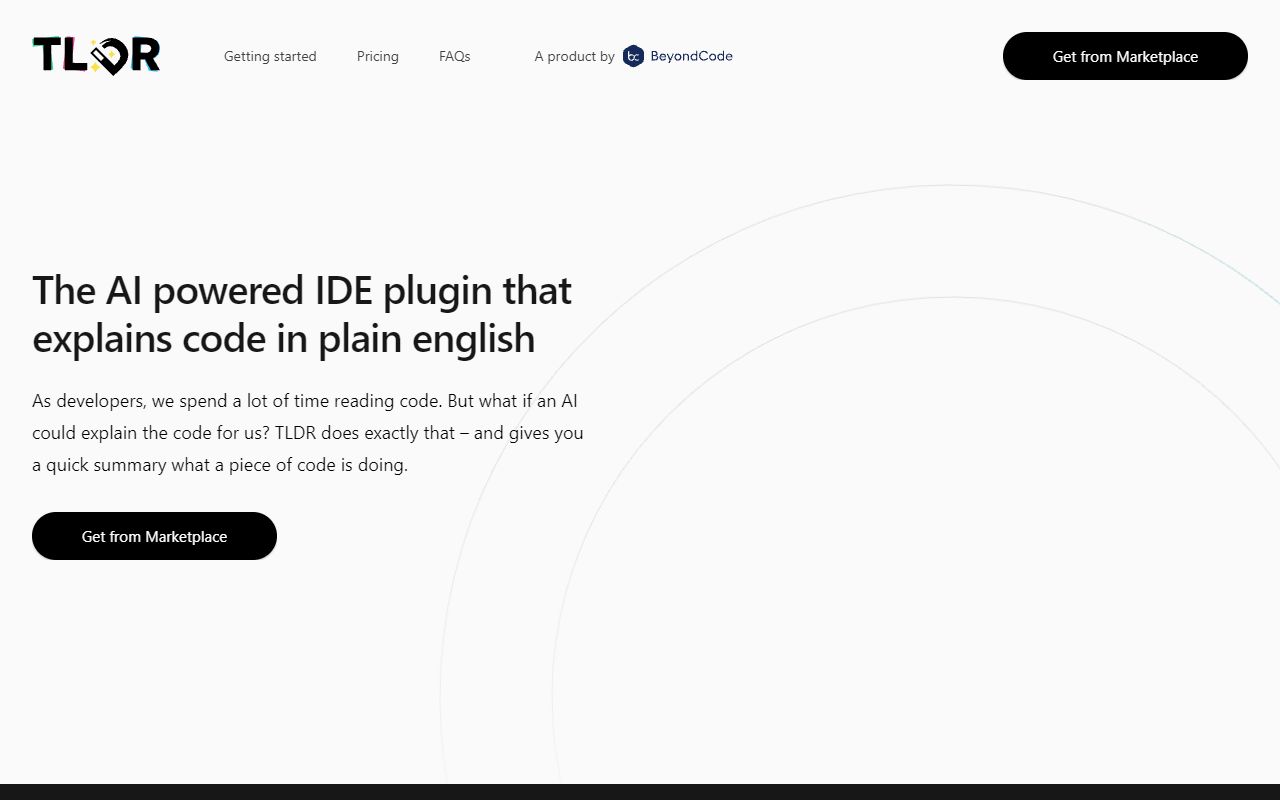 TLDR JetBrains - website preview