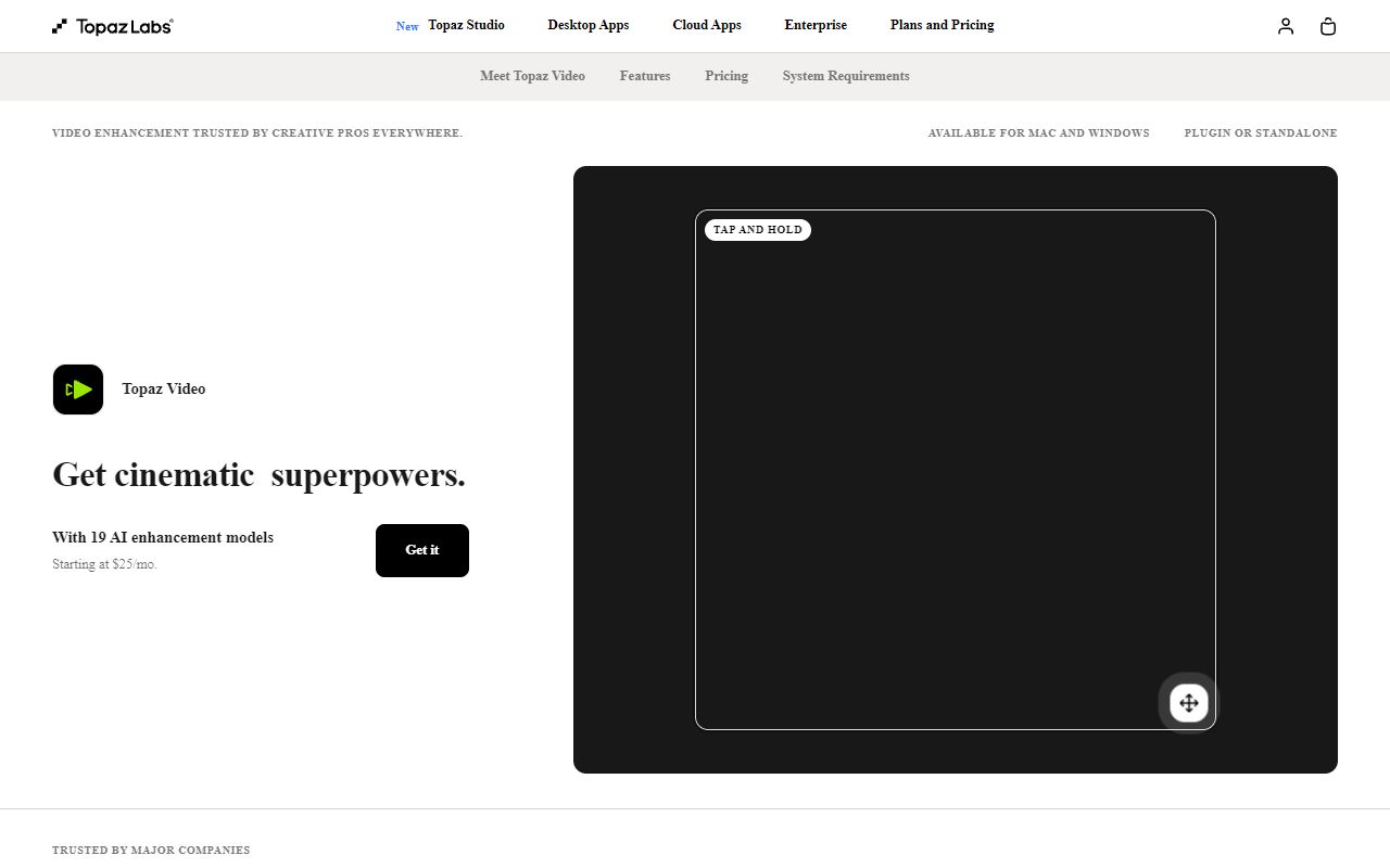 Topaz Video Enhance AI - website preview