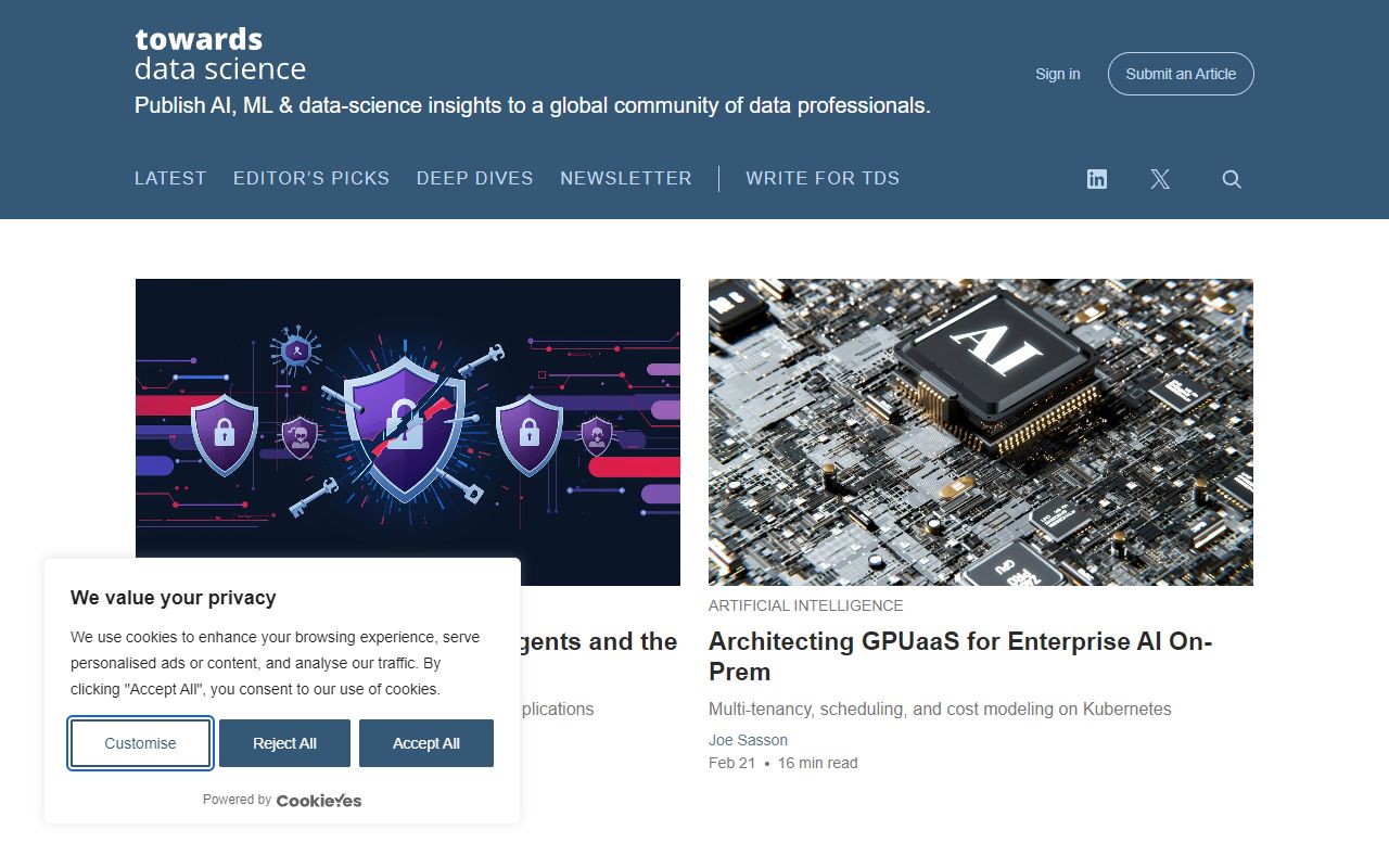 Towards Data Science - website preview