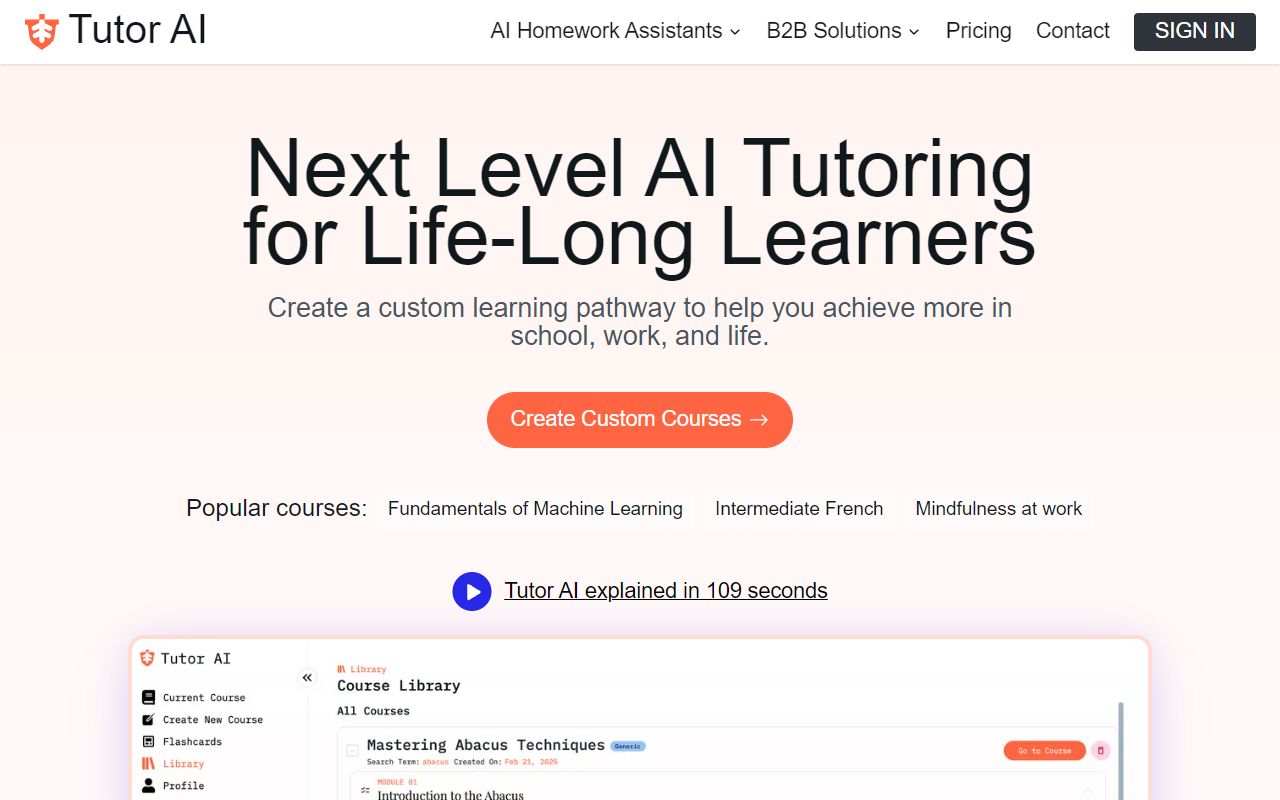 TutorAI - website preview