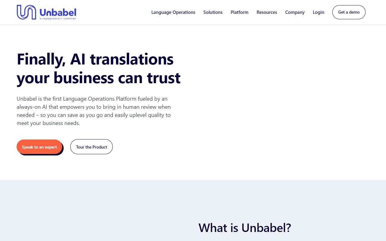 Unbabel - website preview