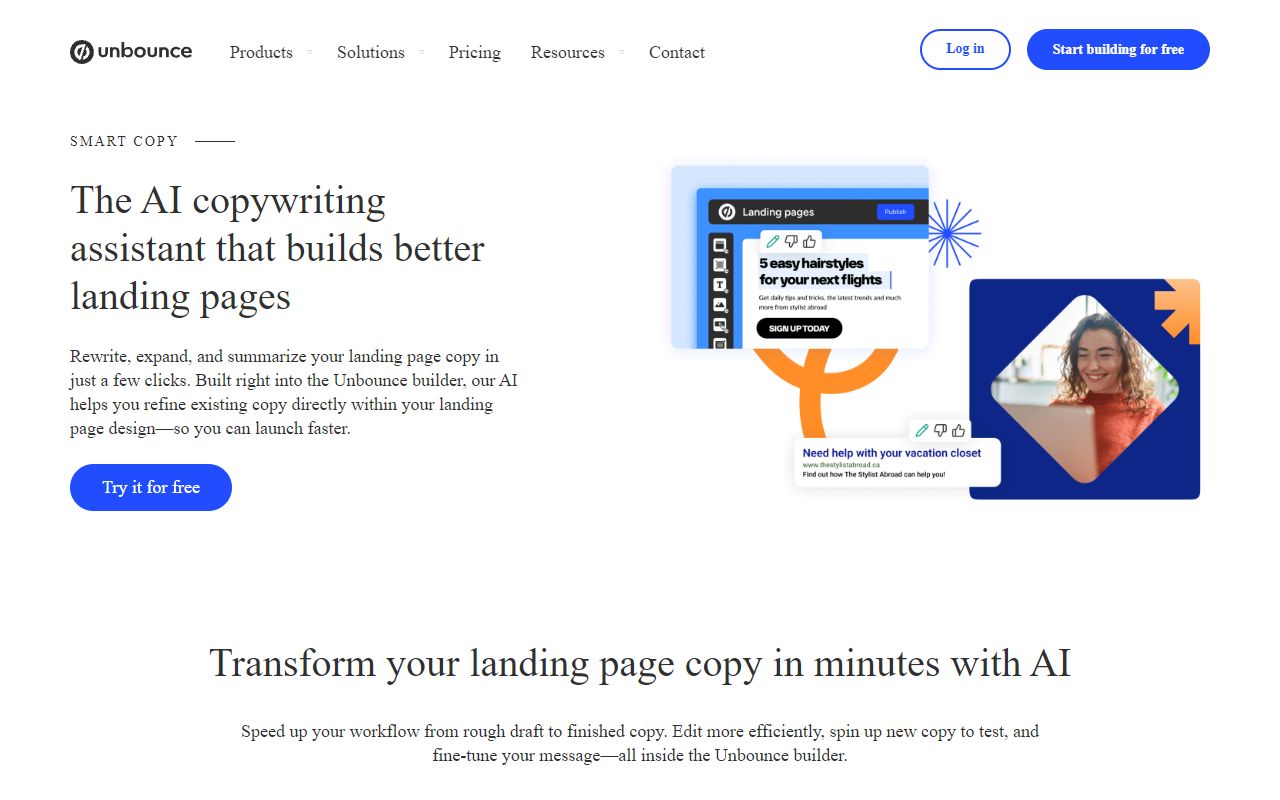 Unbounce Smart Copy screenshot
