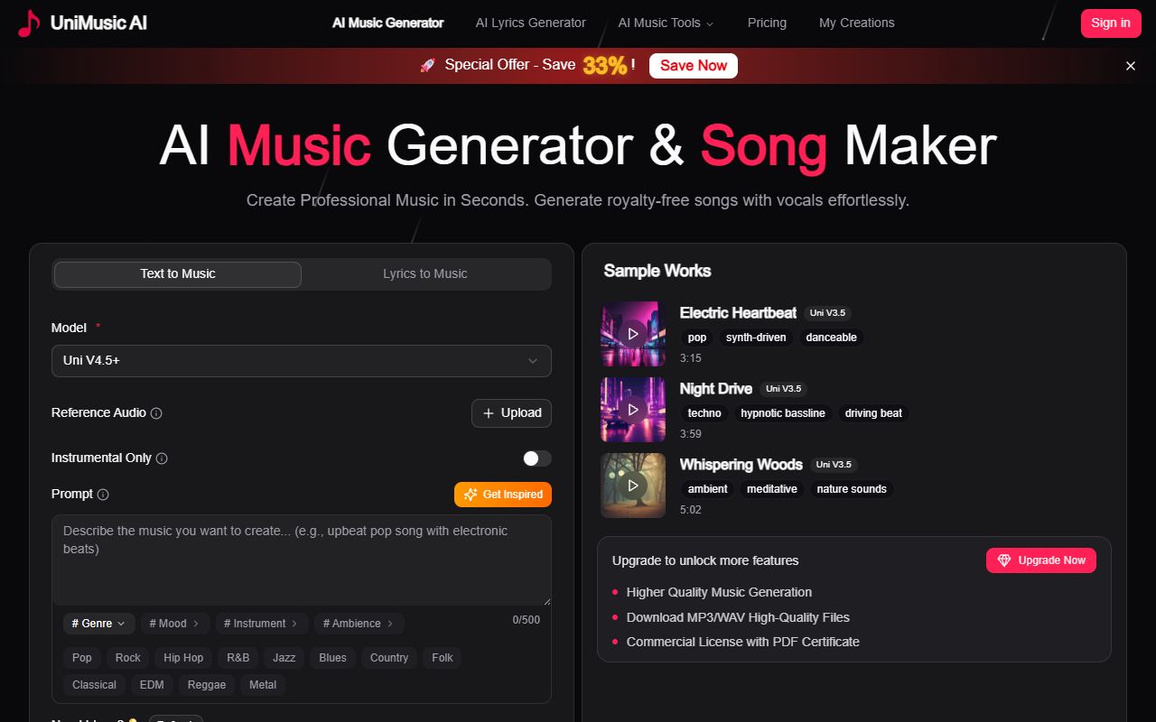 UniMusic AI screenshot
