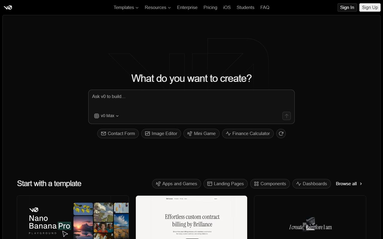 v0 - website preview