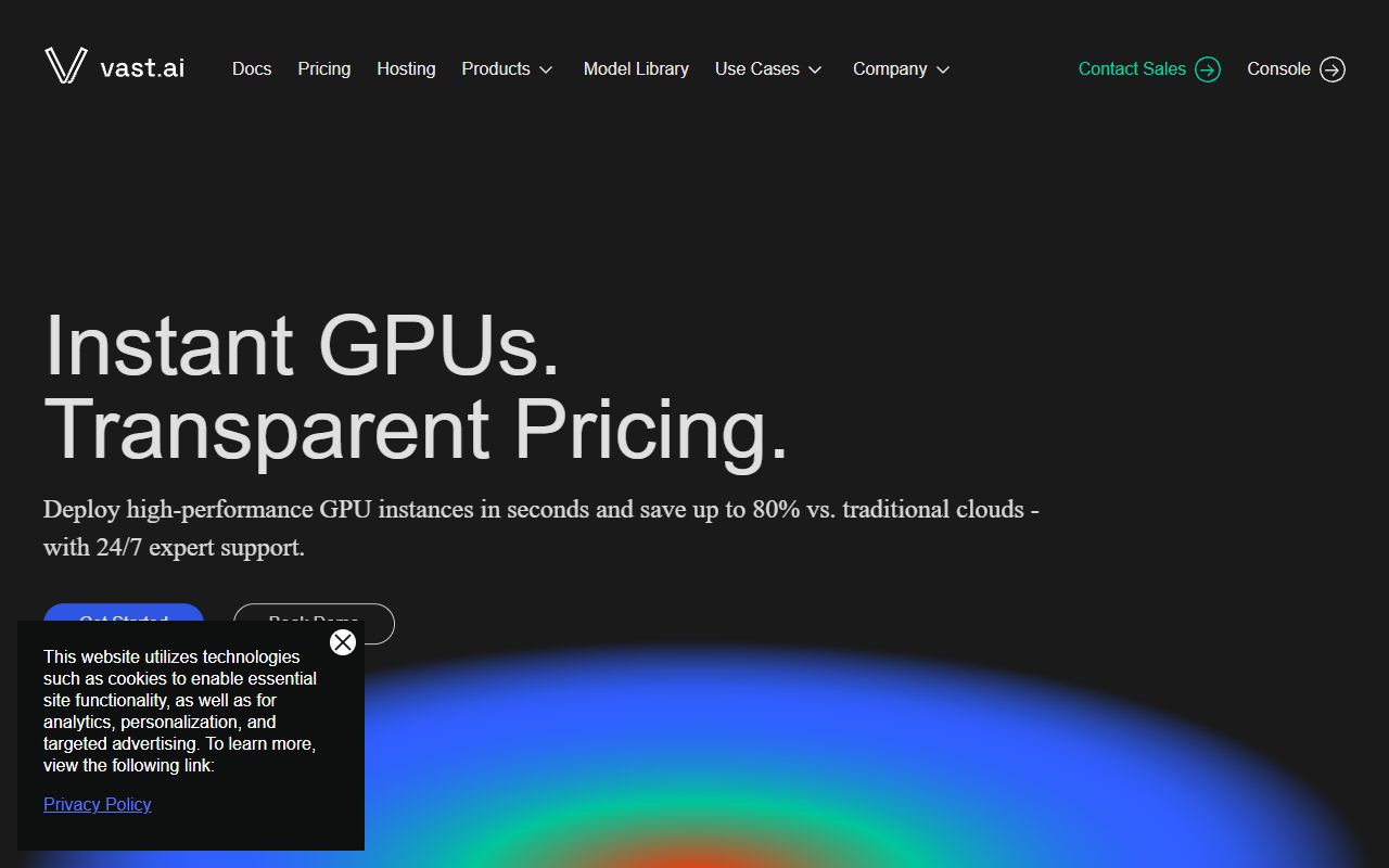 Vast.ai - website preview