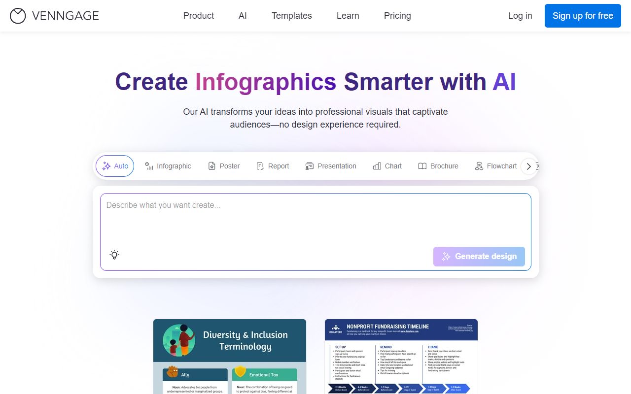 Venngage AI Infographic screenshot