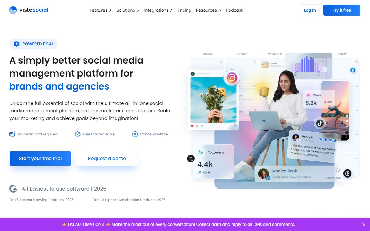 Vista Social - website preview