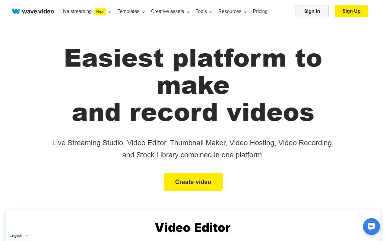 Wave.video - website preview