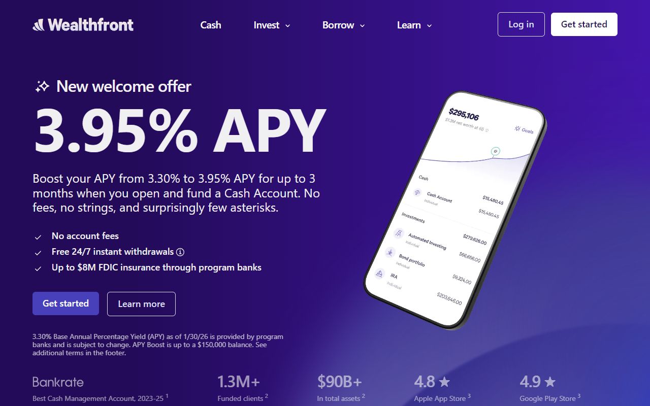 Wealthfront - website preview
