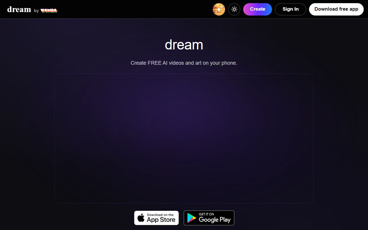WOMBO Dream - website preview