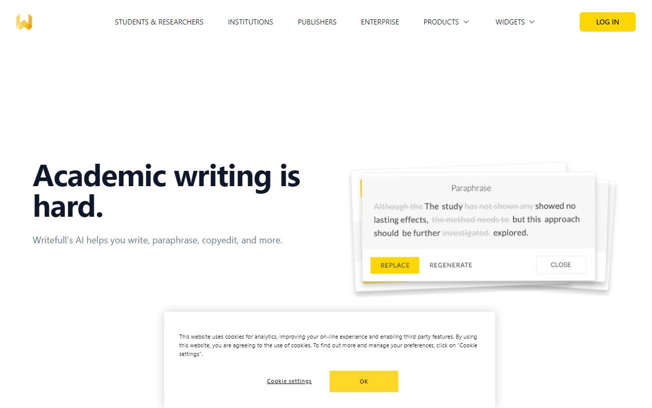 Writefull - website preview