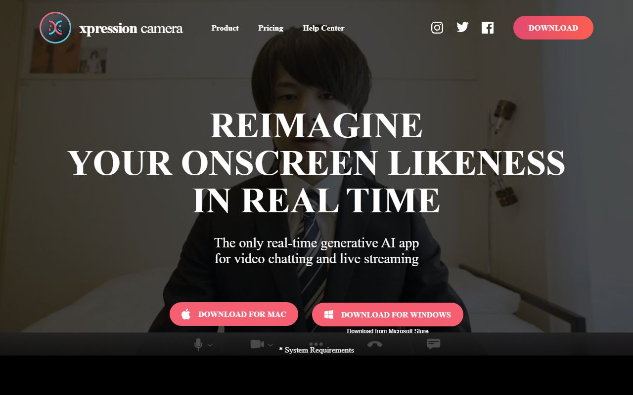 xpression camera - website preview