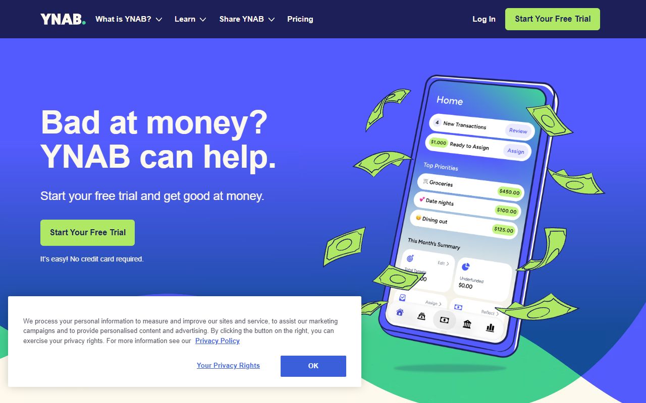 YNAB - website preview