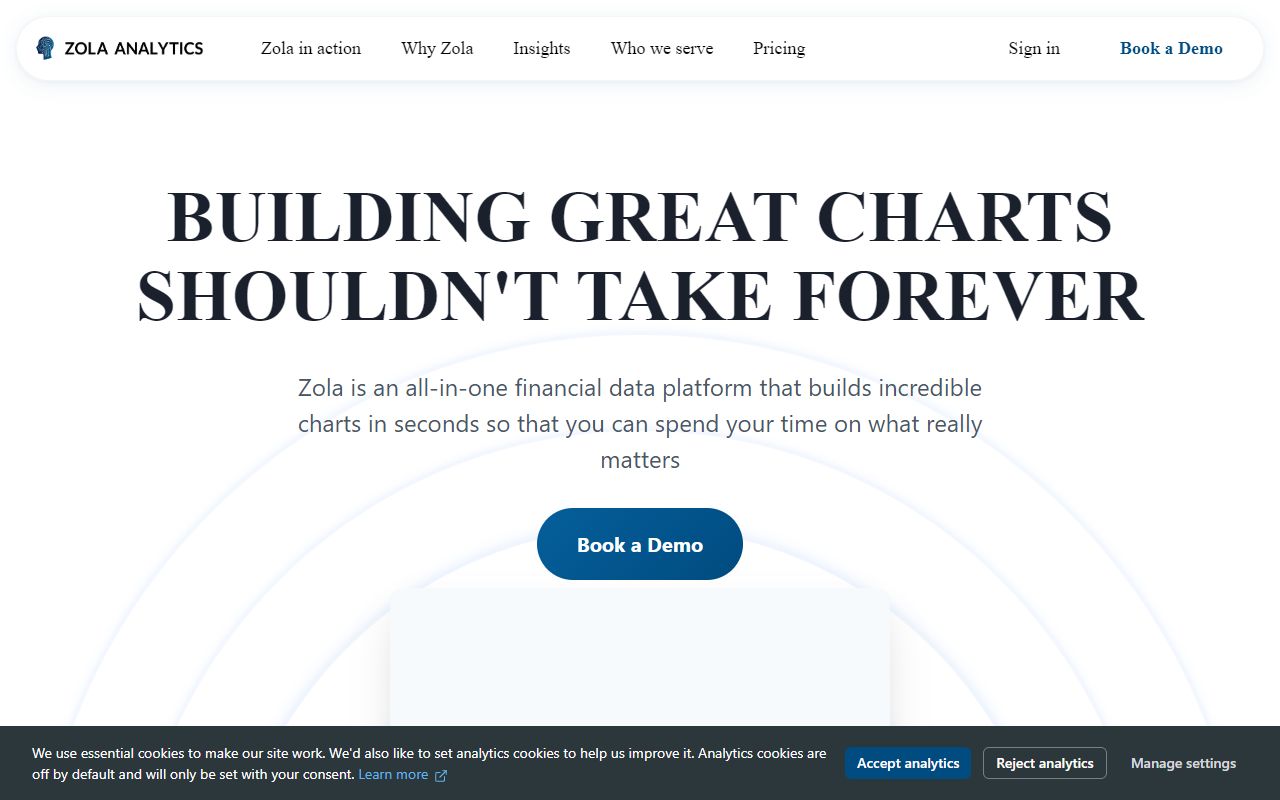 Zola Analytics screenshot
