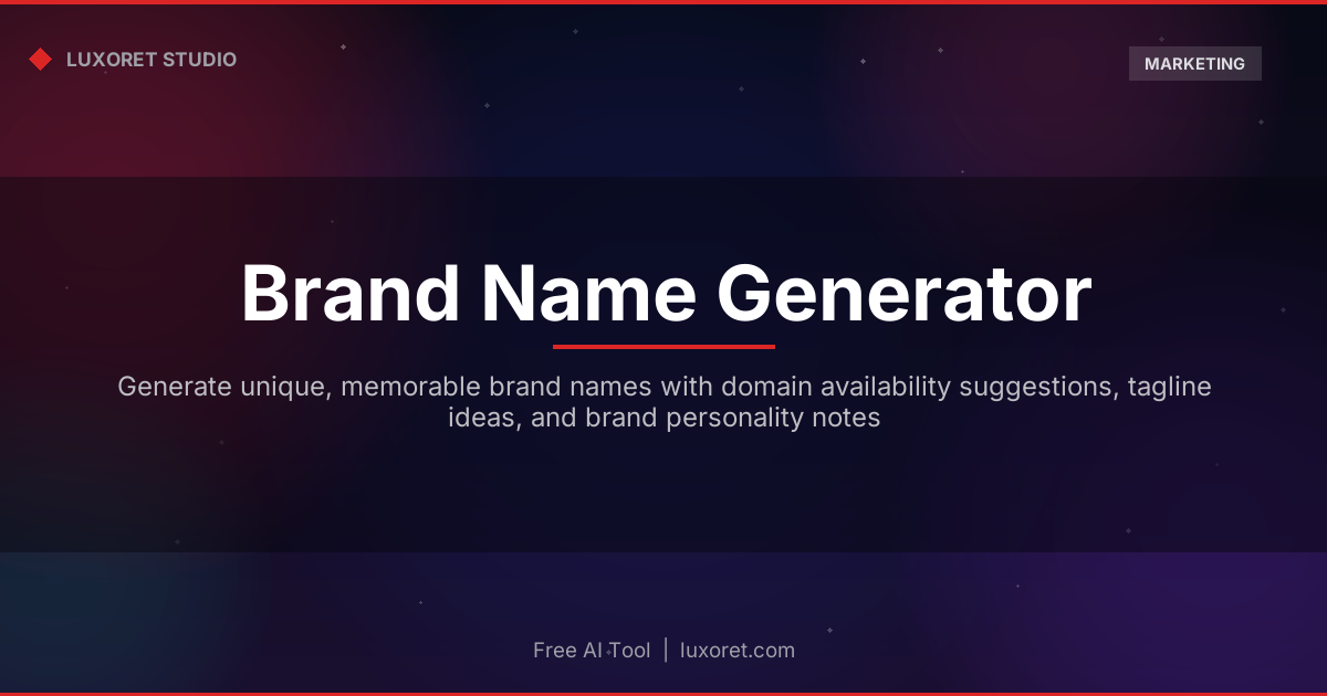 Free Brand Name Generator: Unique AI Business Name Ideas - Luxoret