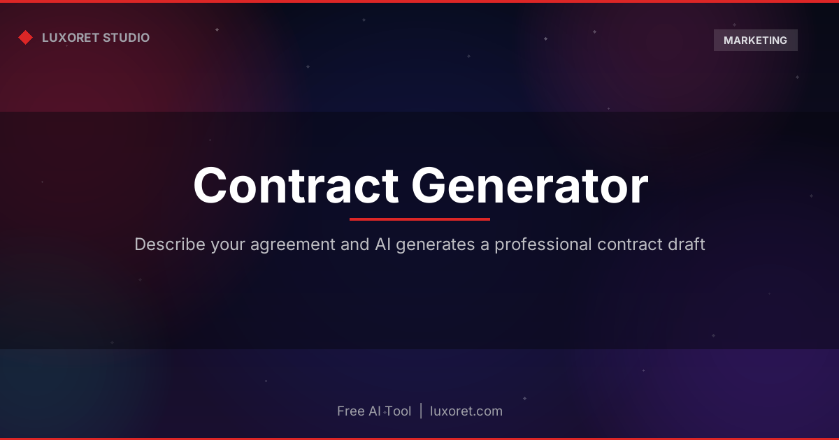 Free Contract Generator: Create Legal Contracts with AI - Luxoret