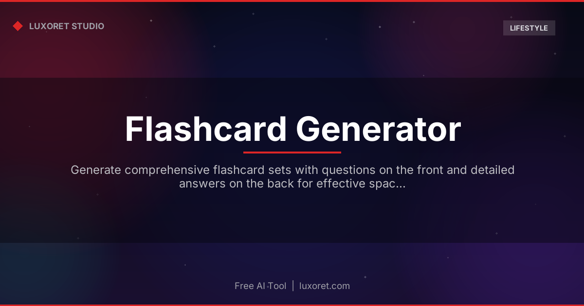 Free Flashcard Generator: AI Study Cards for Any Topic - Luxoret