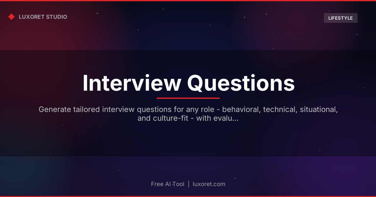 Free Interview Questions Generator: AI for Any Job Role - Luxoret