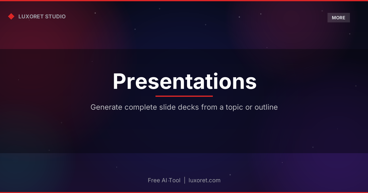 Free AI Presentation Generator: Create Slide Decks Online - Luxoret