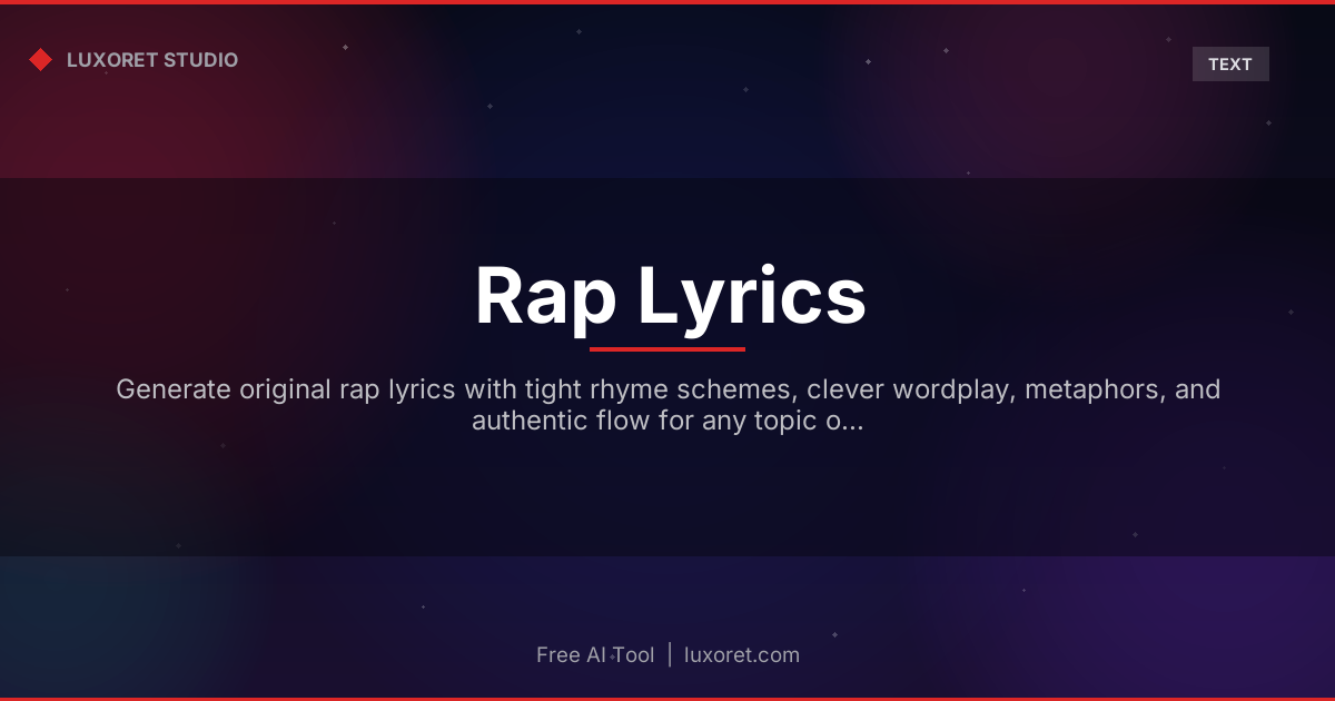 Free Rap Lyrics Generator: Write Rap Verses with AI - Luxoret